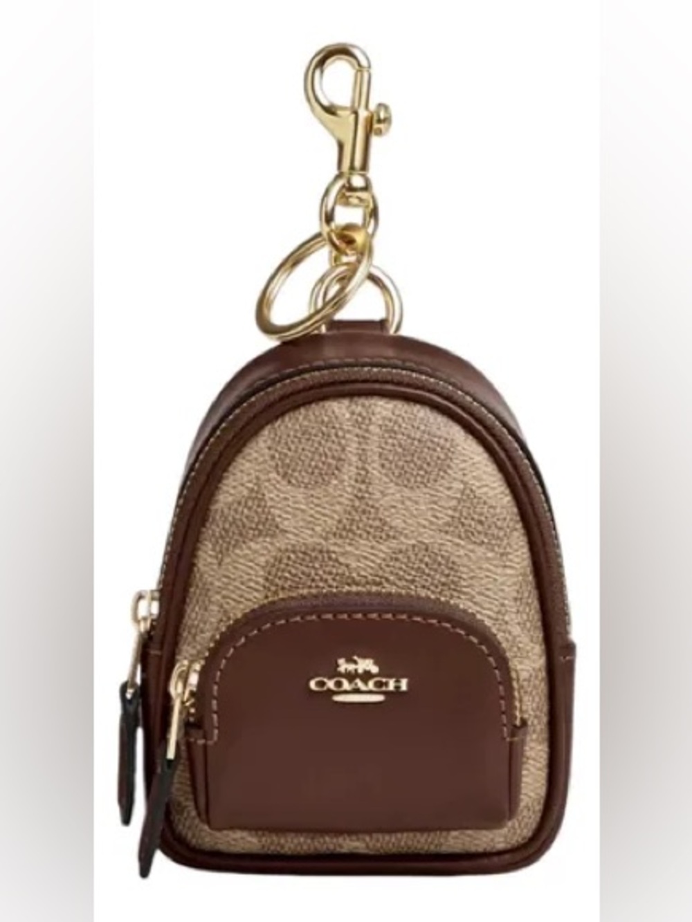 Coach Mini Court Backpack Bag Charm in signature canvas CX066 - Picture 9 of 9